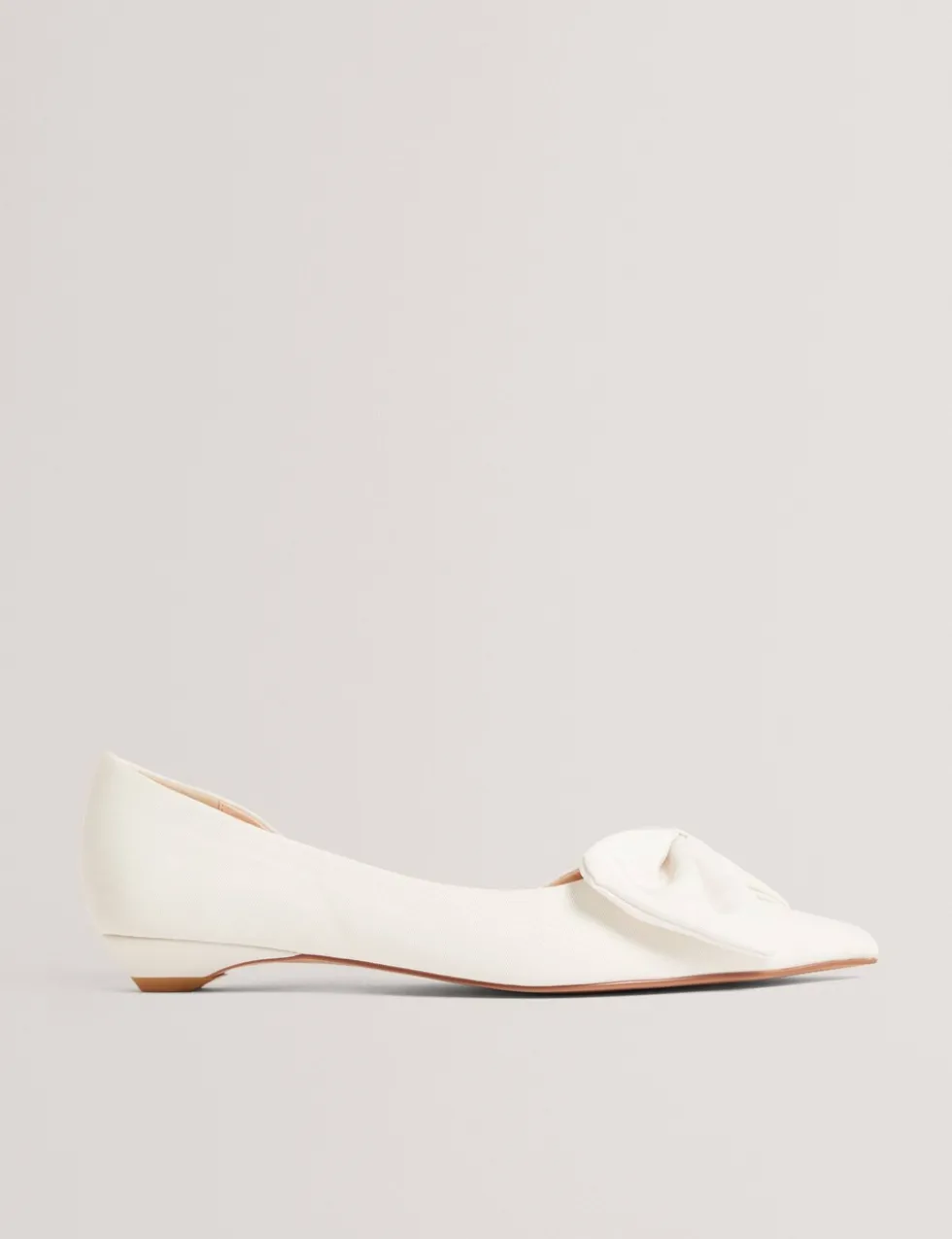 Satin Bow Slip On Flat Pointed Pumps