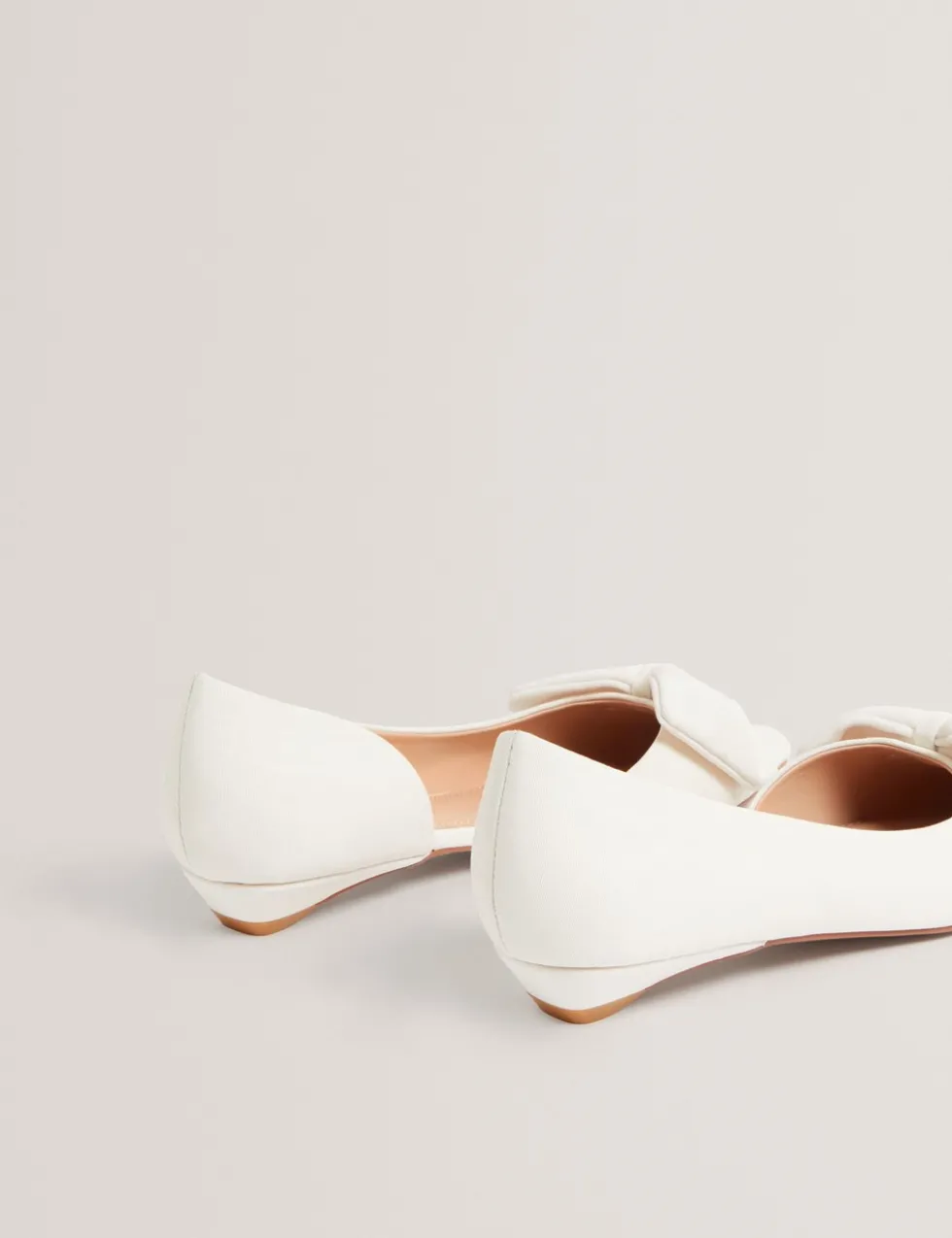 Satin Bow Slip On Flat Pointed Pumps