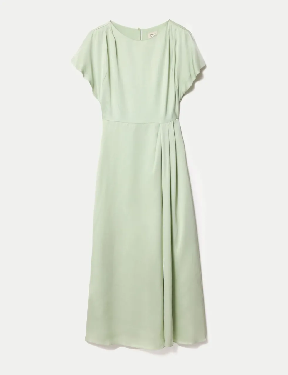 Satin Cap Sleeve Midaxi Waisted Dress