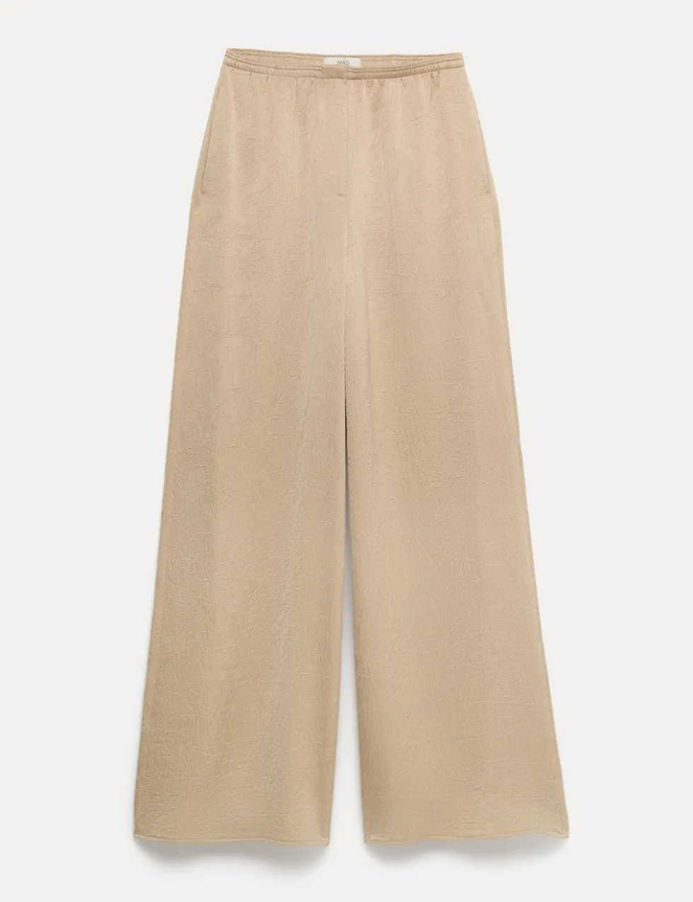 Satin Crinkle Palazzo Trousers