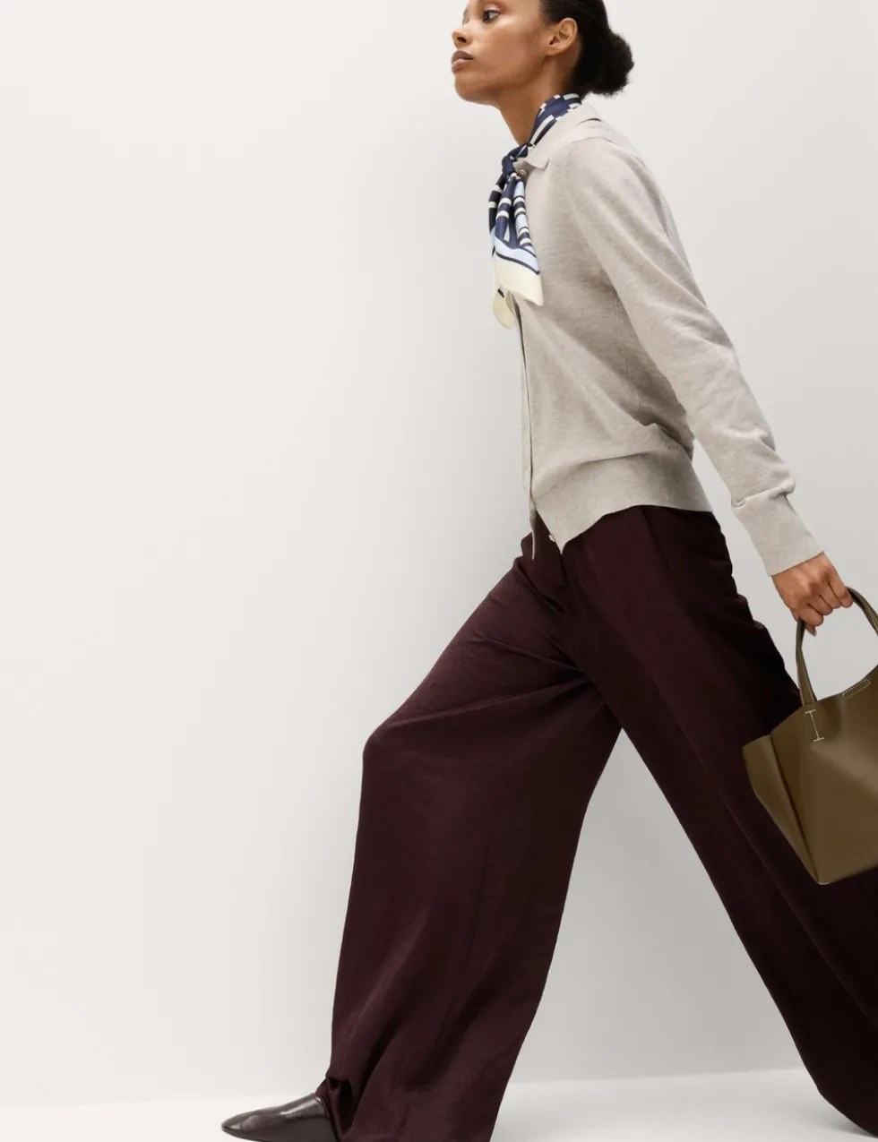 Satin Crinkle Palazzo Trousers