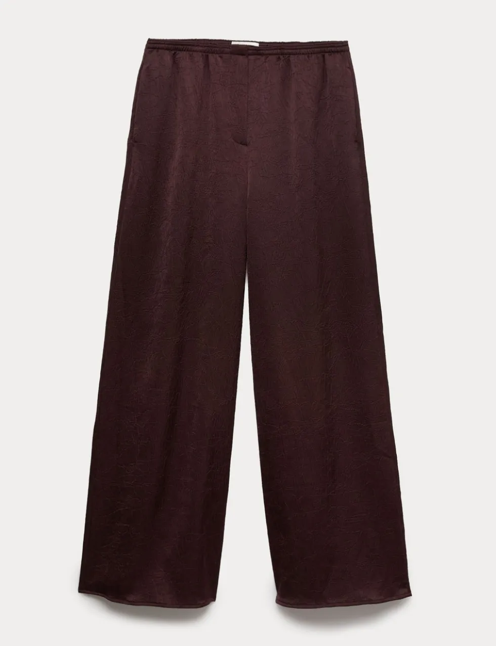 Satin Crinkle Palazzo Trousers