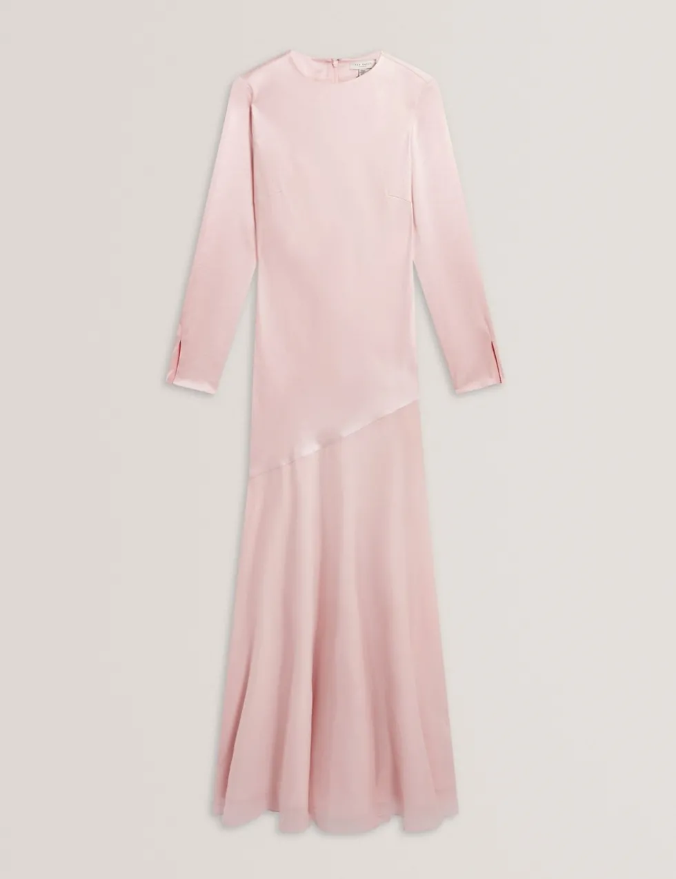 Satin Diagonal Waist Maxi Dress