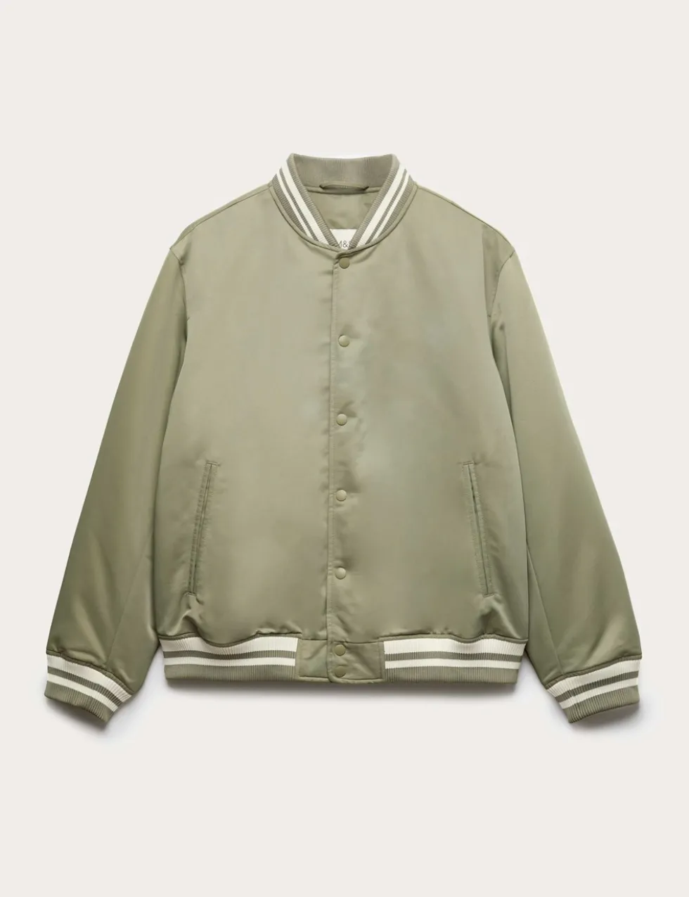 Satin Effect Lightweight Bomber Jacket