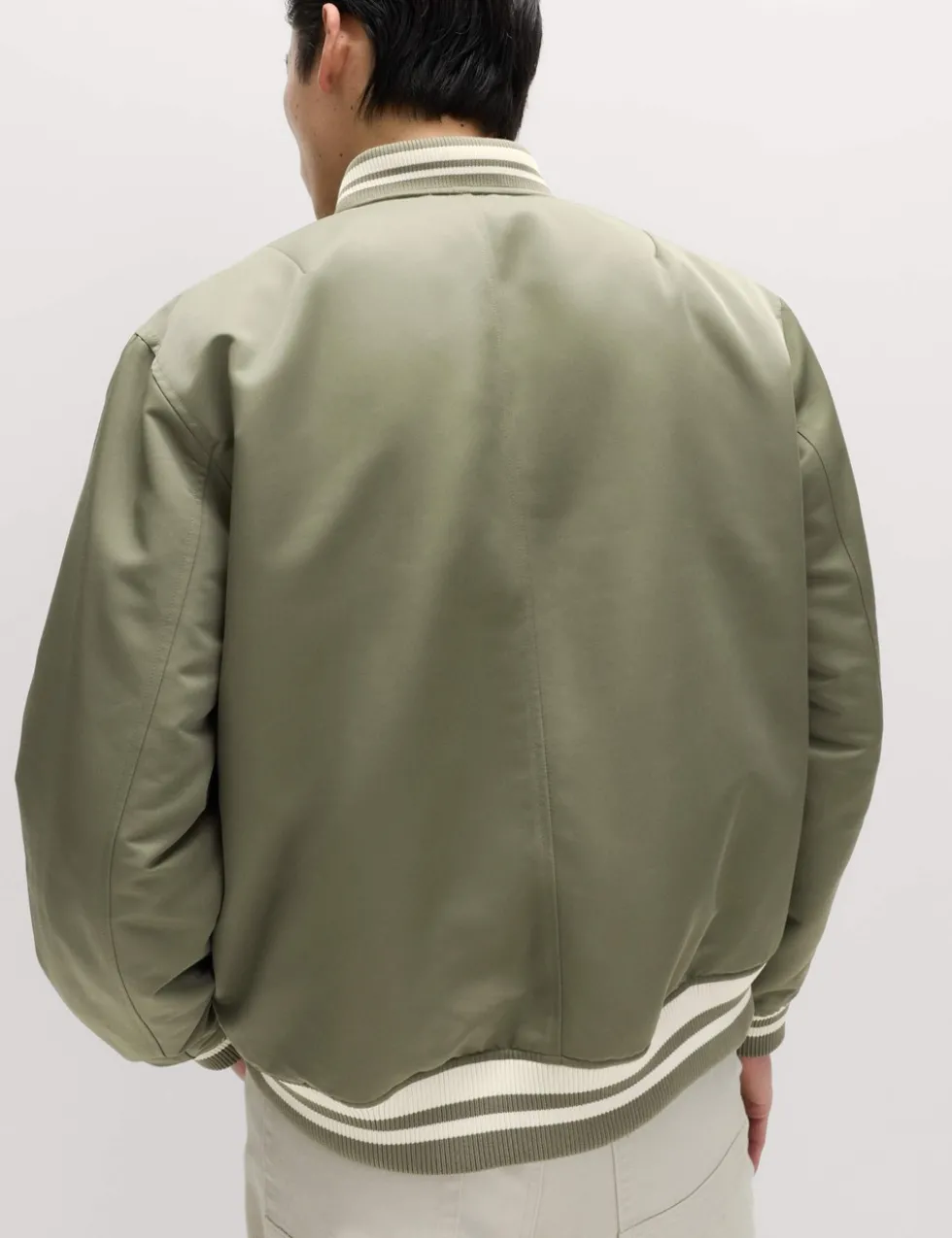 Satin Effect Lightweight Bomber Jacket