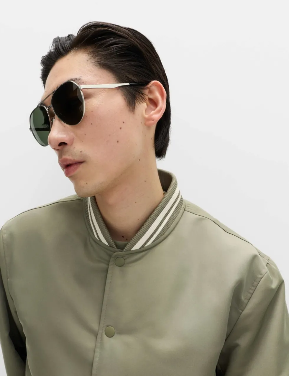 Satin Effect Lightweight Bomber Jacket