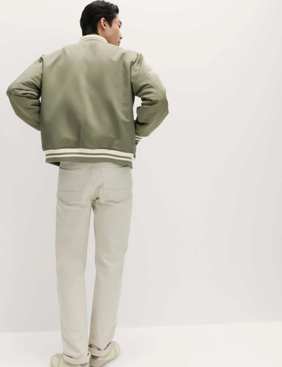 Satin Effect Lightweight Bomber Jacket