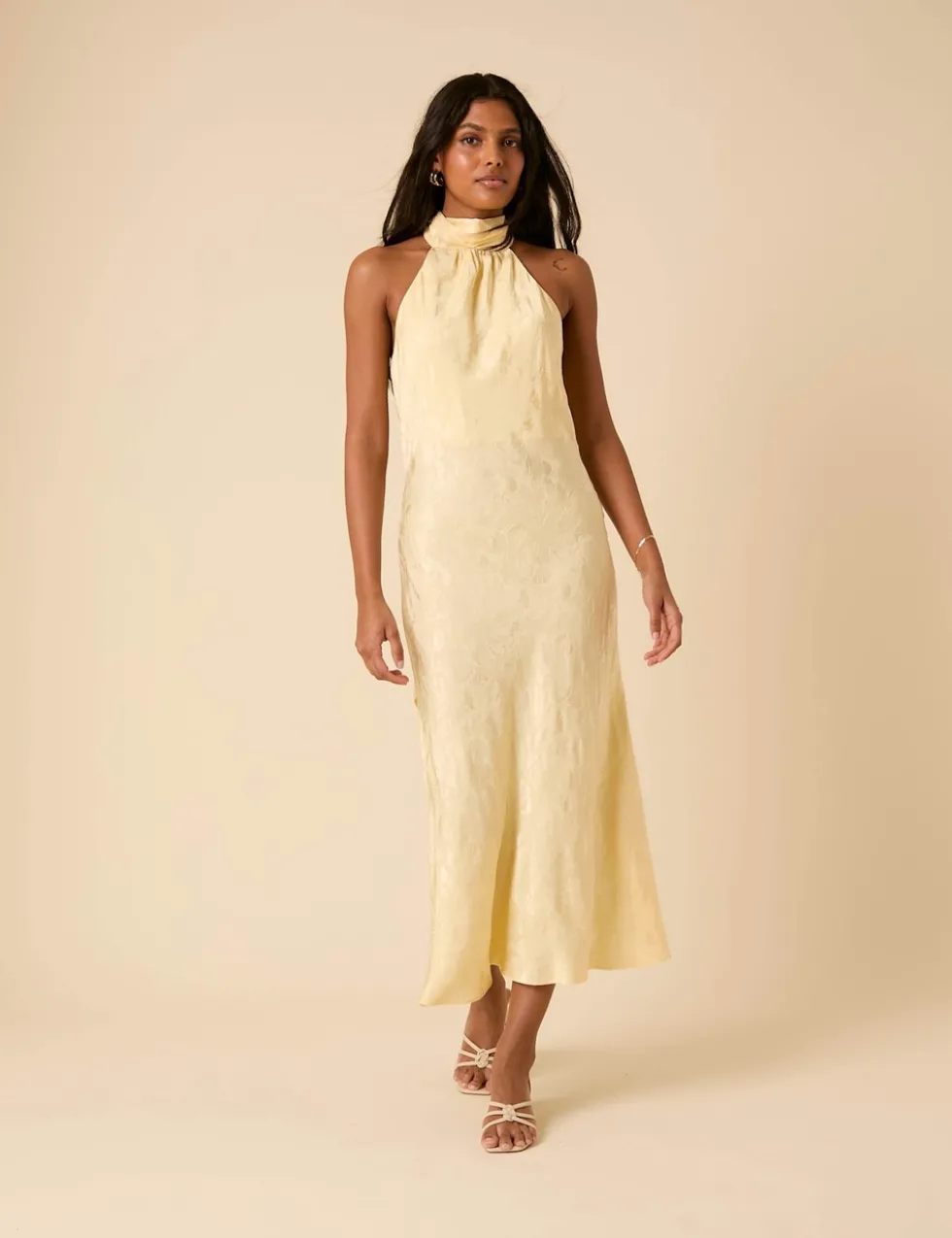 Satin Halter Neck Maxi Slip Dress