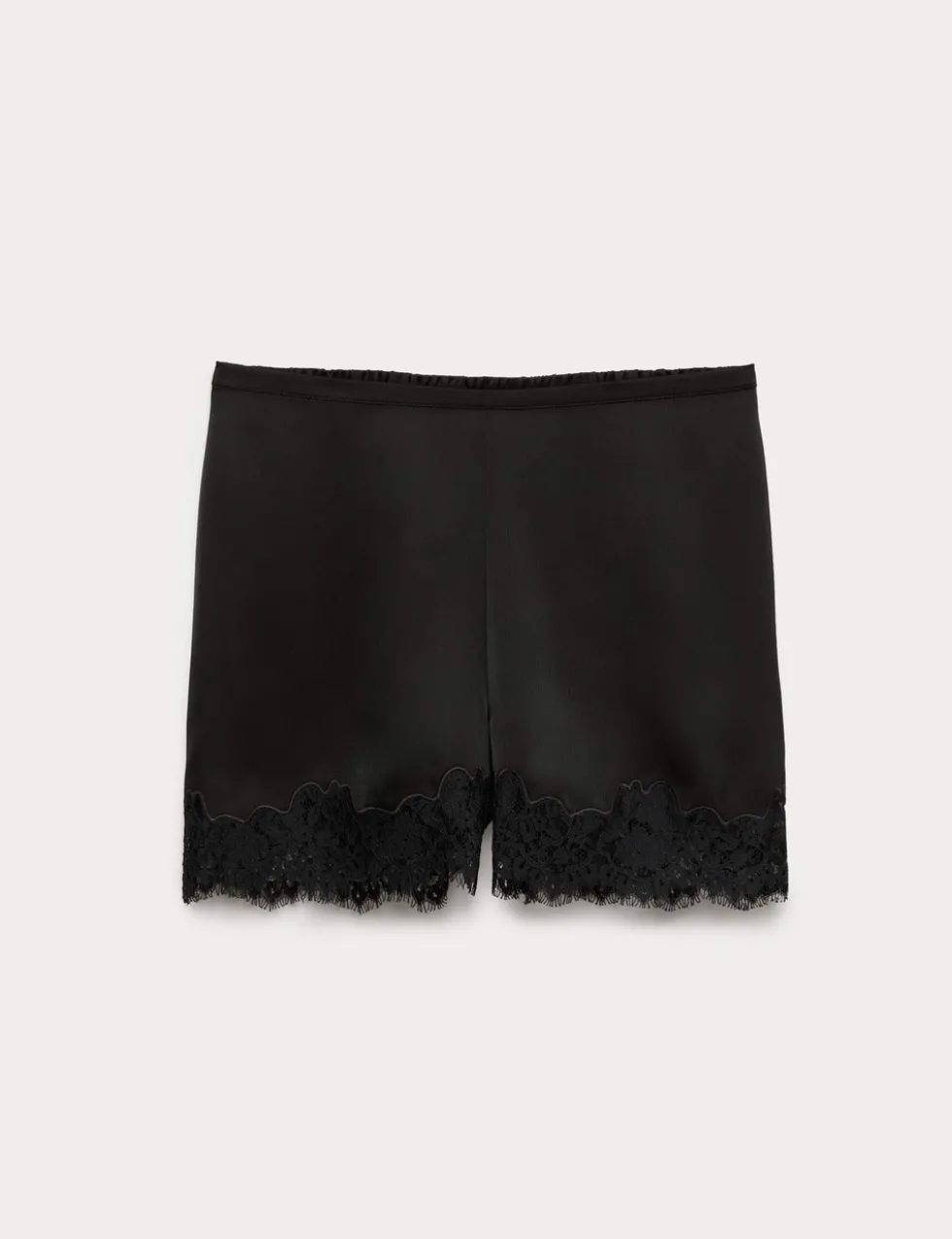 Satin Lace Trim Shorts