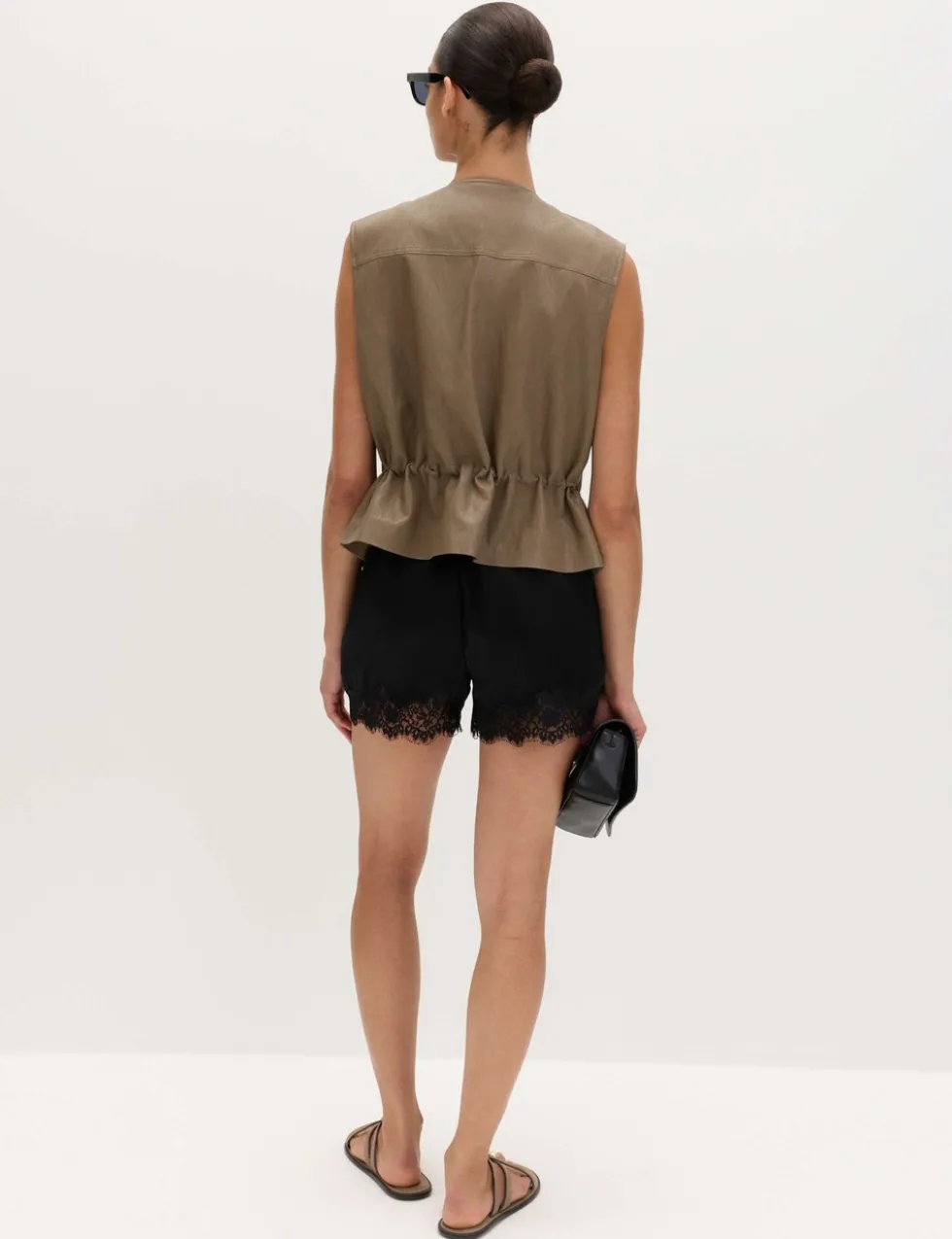 Satin Lace Trim Shorts