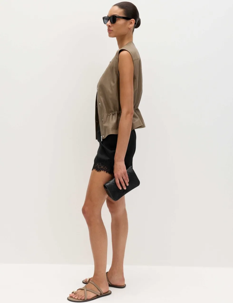 Satin Lace Trim Shorts