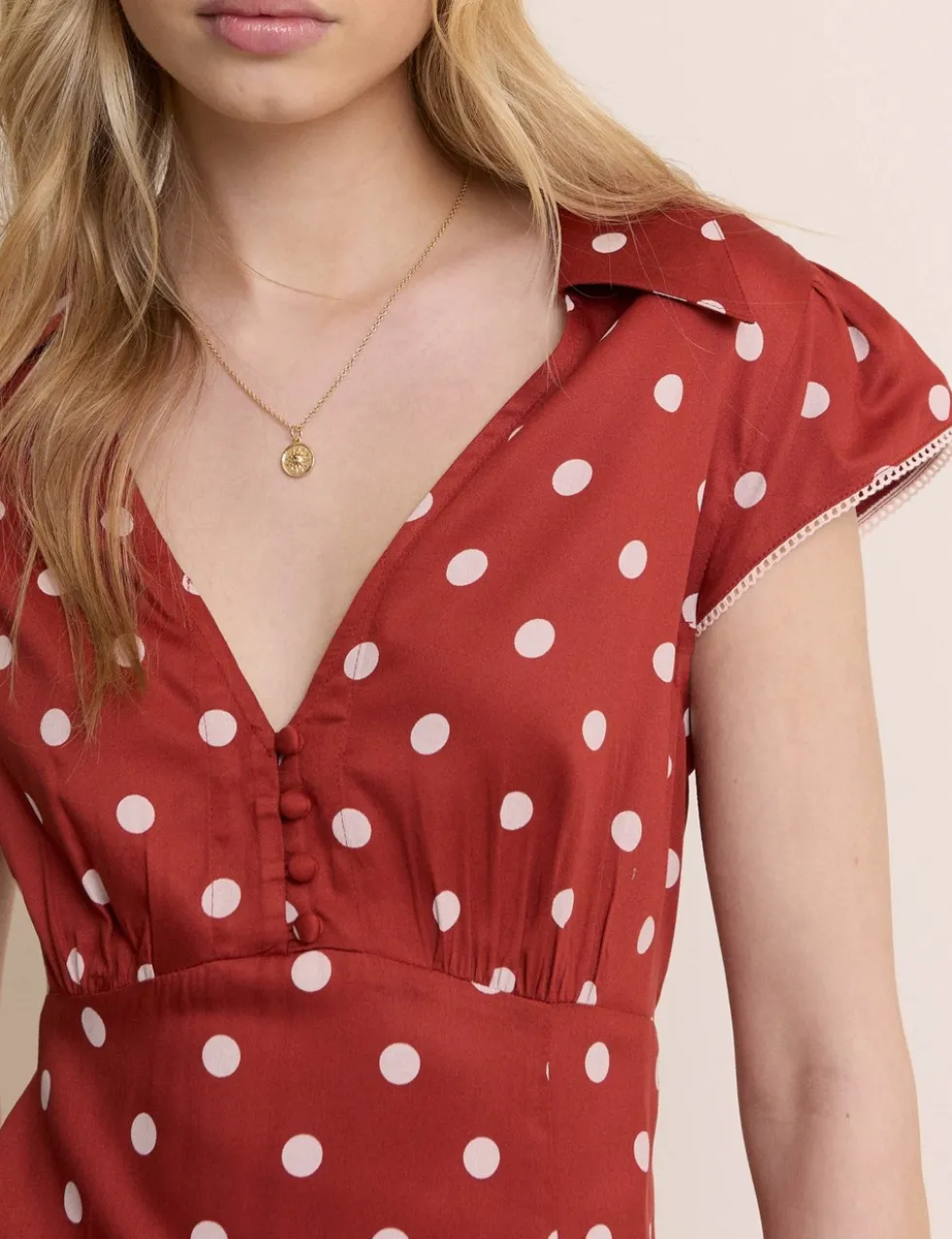 Satin Polka Dot Midaxi Tea Dress