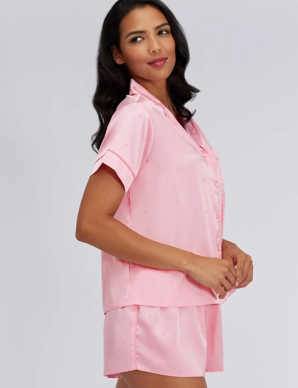 Satin Polka Dot Short Pyjama Set