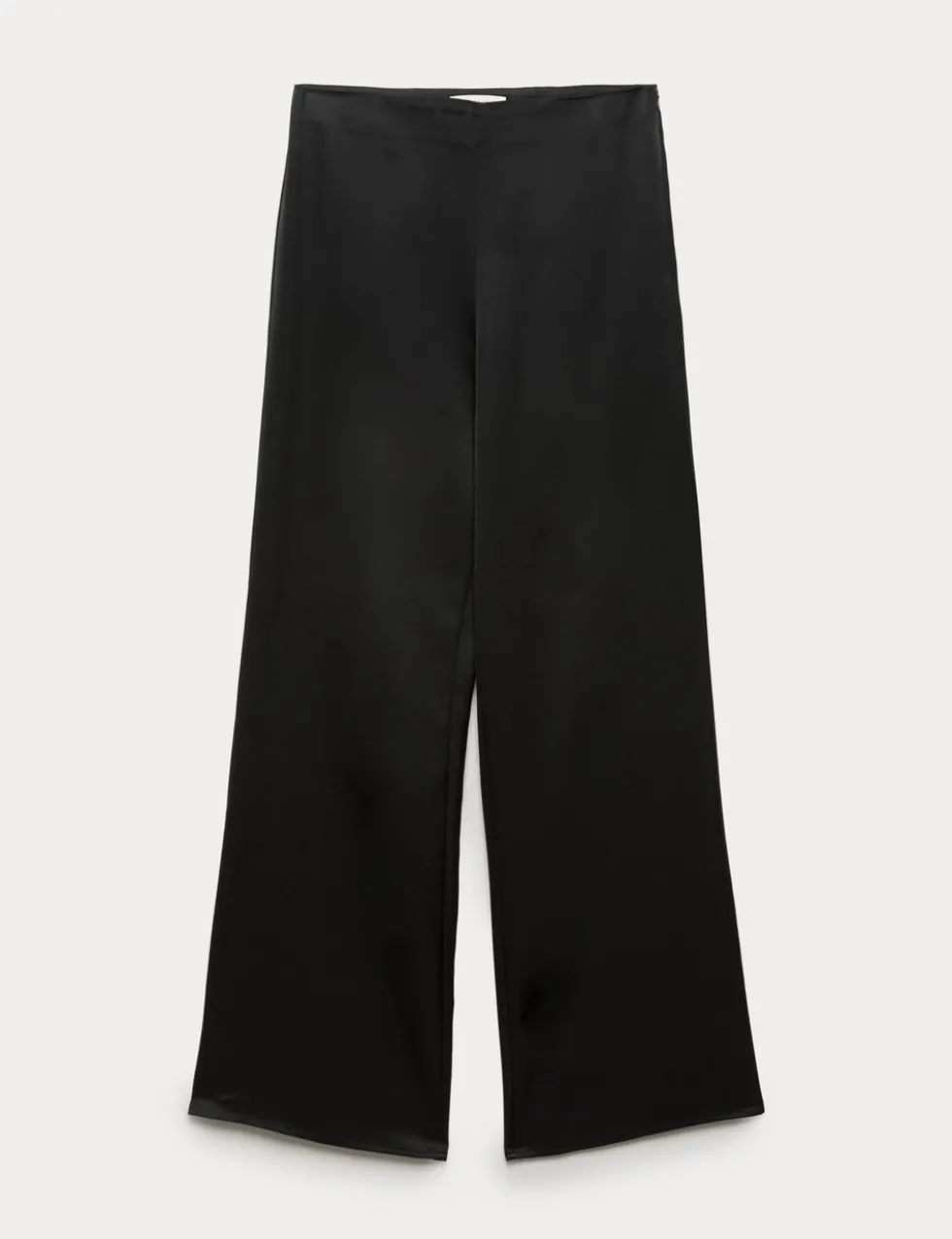 Satin Pull On Flared Trousers