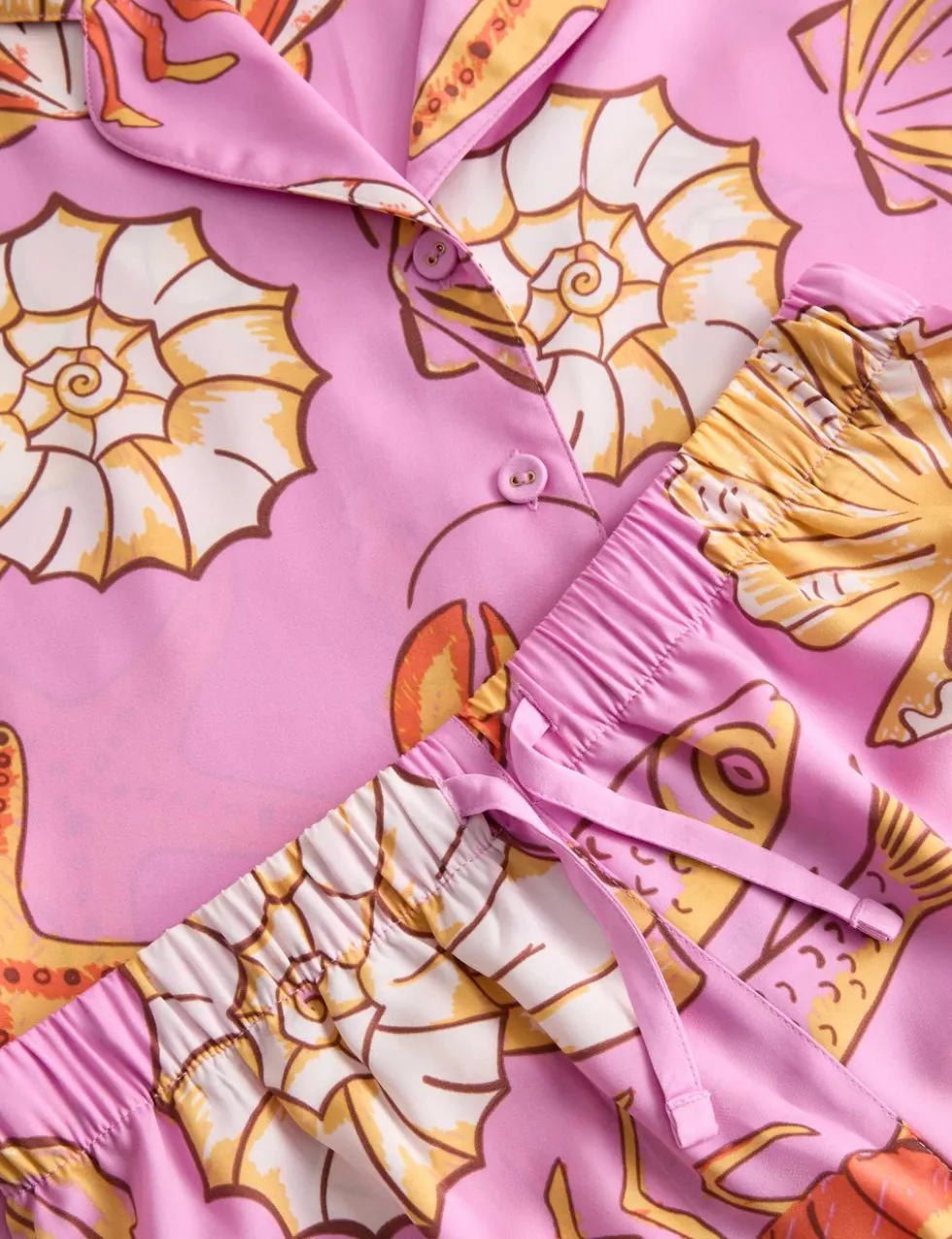 Satin Shell Print Pyjamas (6-16 Yrs)