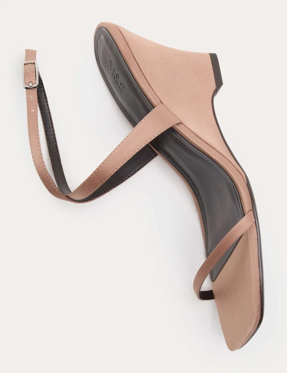 Satin Strappy Wedge Heel Sandals