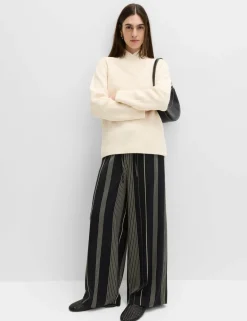 Satin Twill Striped Trousers