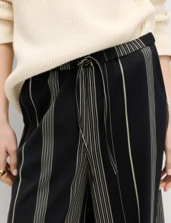 Satin Twill Striped Trousers