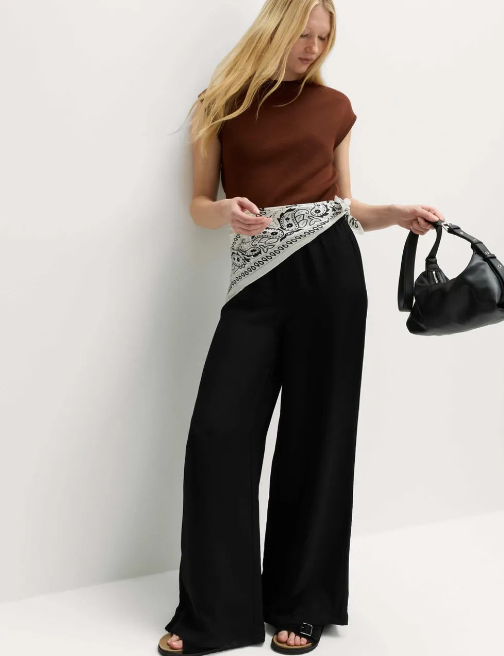 Satin Wide Leg Trousers