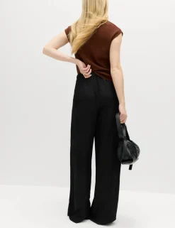 Satin Wide Leg Trousers