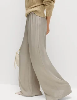 Satin Wide Leg Trousers