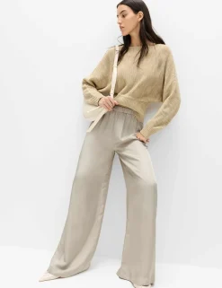 Satin Wide Leg Trousers