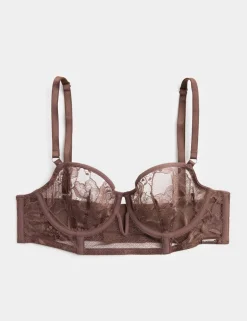 Savannah Lace Wired Longline Balcony Bra (A-E)