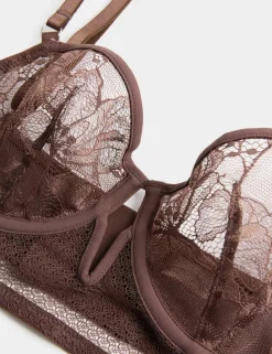 Savannah Lace Wired Longline Balcony Bra (A-E)