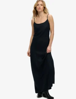 Scoop Neck Bias Cut Maxi Cami Slip Dress