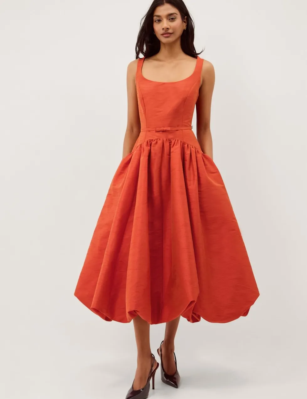 Scoop Neck Midi Skater Dress