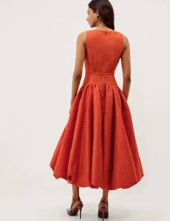 Scoop Neck Midi Skater Dress