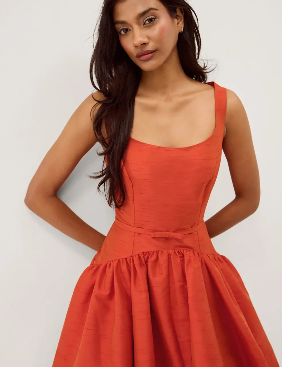 Scoop Neck Midi Skater Dress