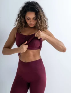 Scoop Neck Ruched Hidden Support Non Wired Vest Top