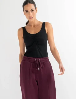 Scoop Neck Ruched Hidden Support Non Wired Vest Top