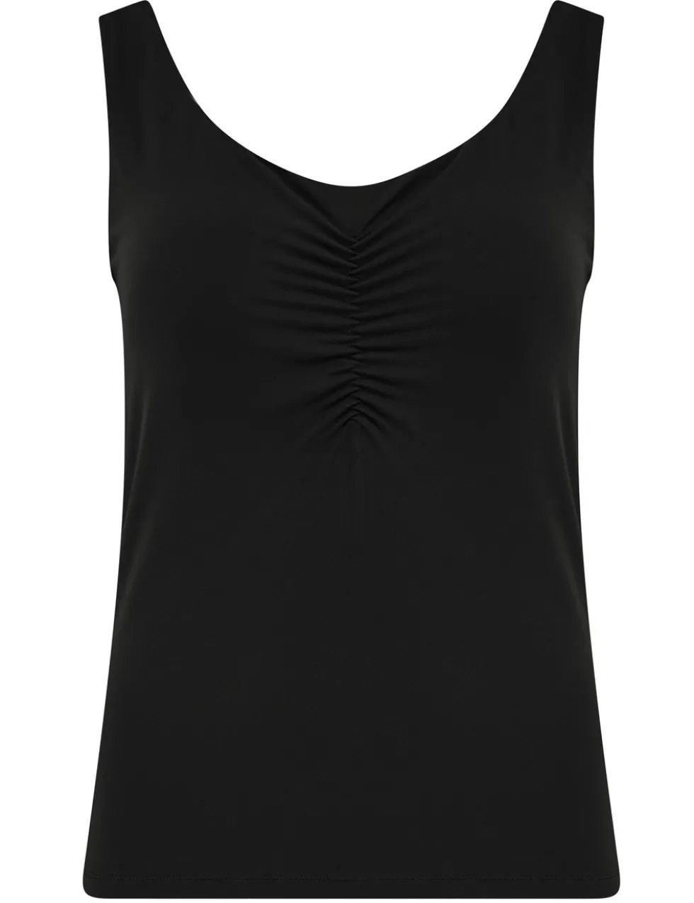 Scoop Neck Ruched Hidden Support Non Wired Vest Top