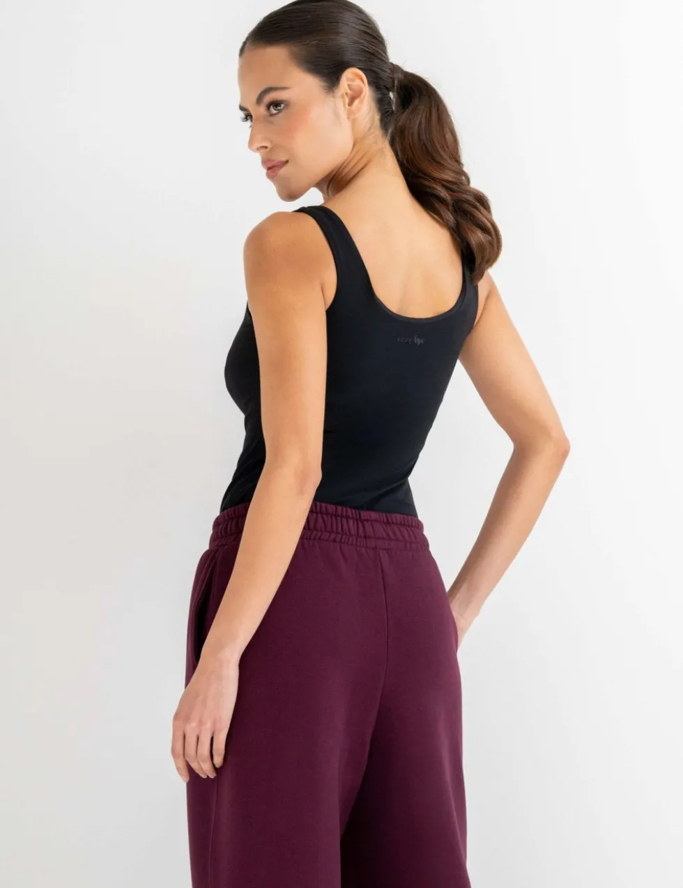 Scoop Neck Ruched Hidden Support Non Wired Vest Top