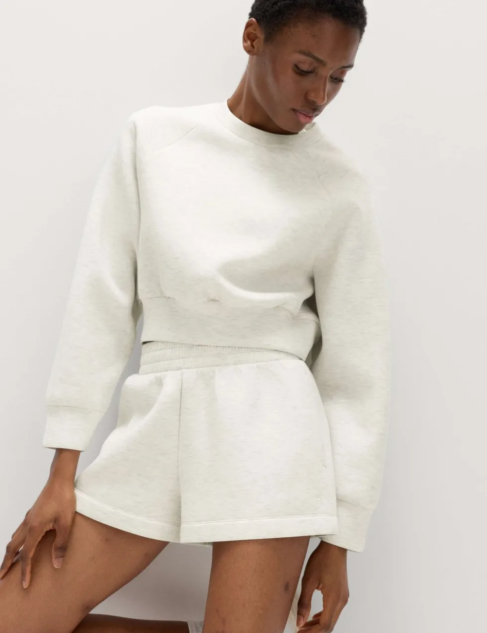 Scuba Crew Neck Relaxed Crop Sweatshirt