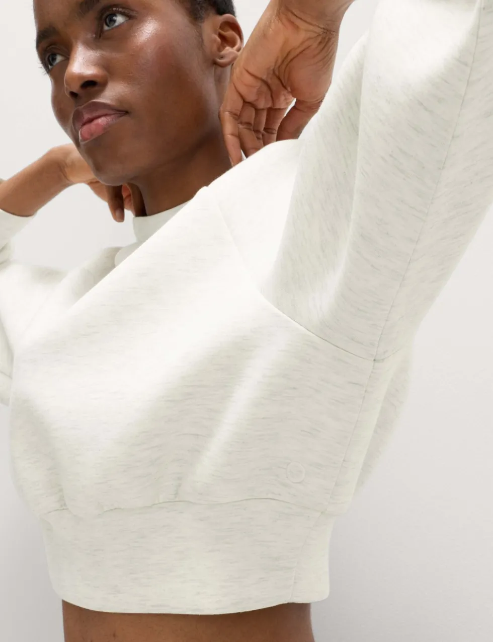 Scuba Crew Neck Relaxed Crop Sweatshirt