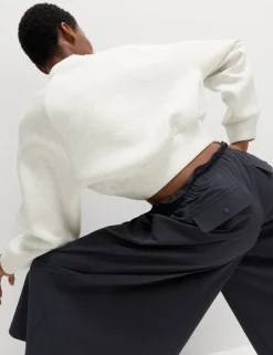 Scuba Crew Neck Relaxed Crop Sweatshirt