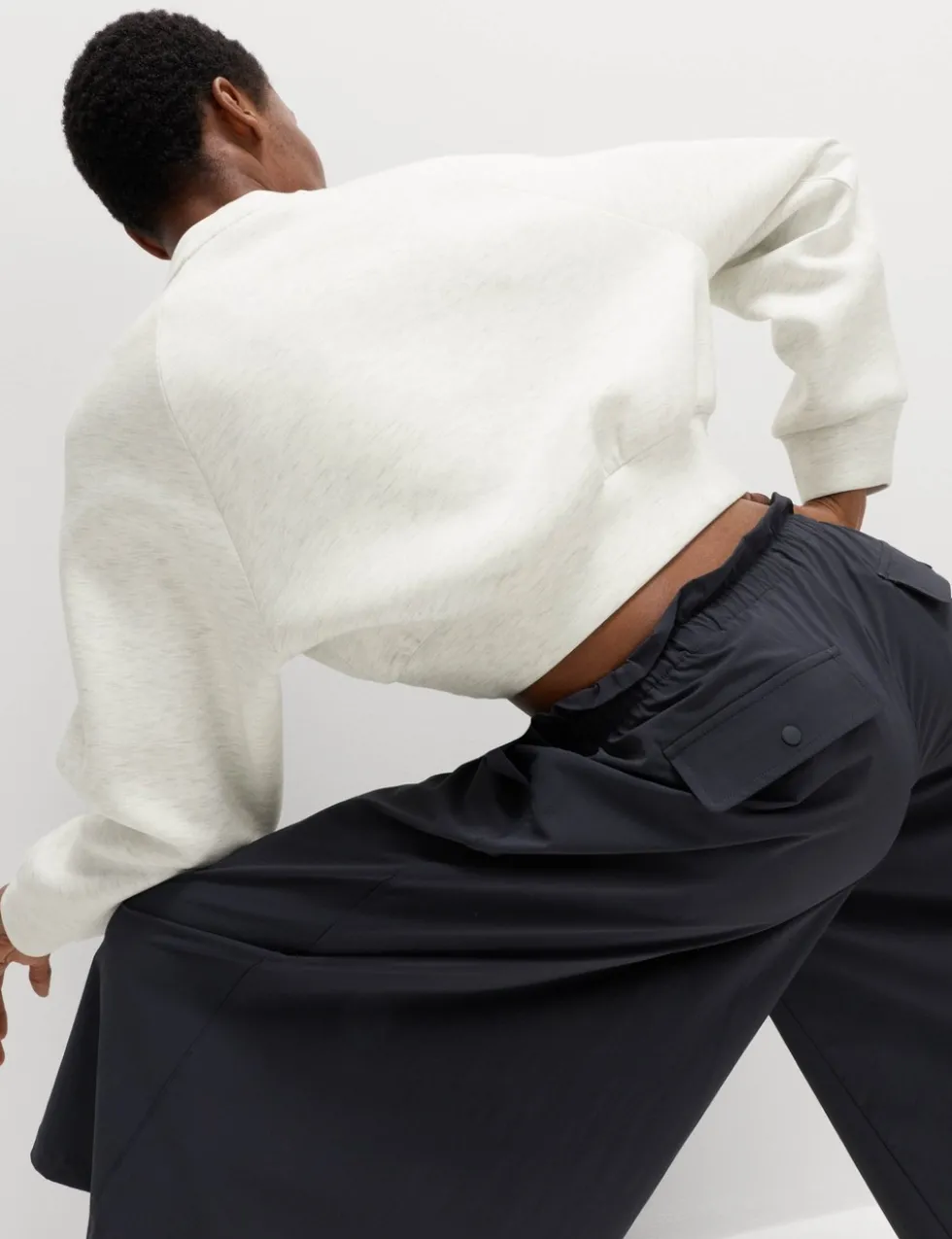 Scuba Crew Neck Relaxed Crop Sweatshirt