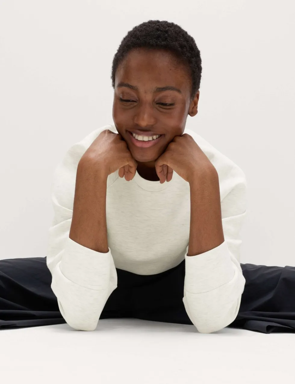 Scuba Crew Neck Relaxed Crop Sweatshirt