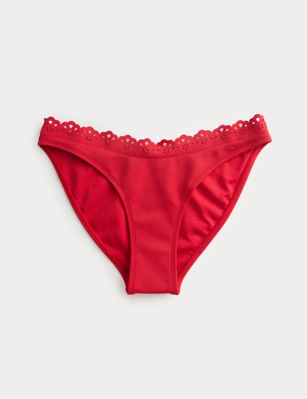 Sculpt Broderie Trim High Leg Bikini Bottoms