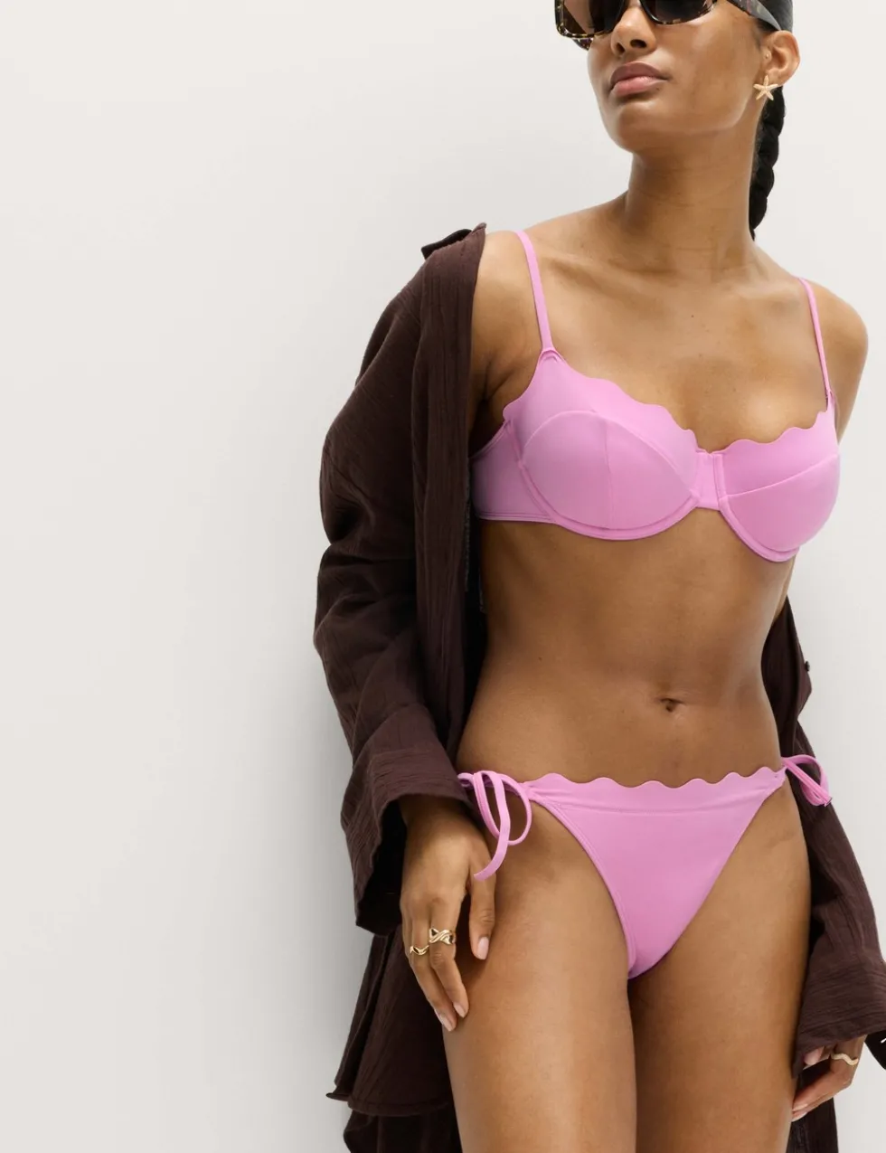Sculpt Scallop Tie Side Bikini Bottoms