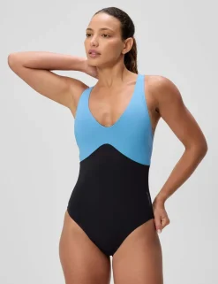 Sculpture Colour Block Scoop Neck Swimsuit