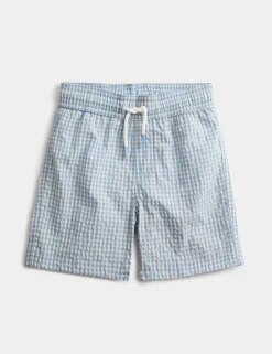 Seersucker Gingham Swim Shorts (2-8 Yrs)