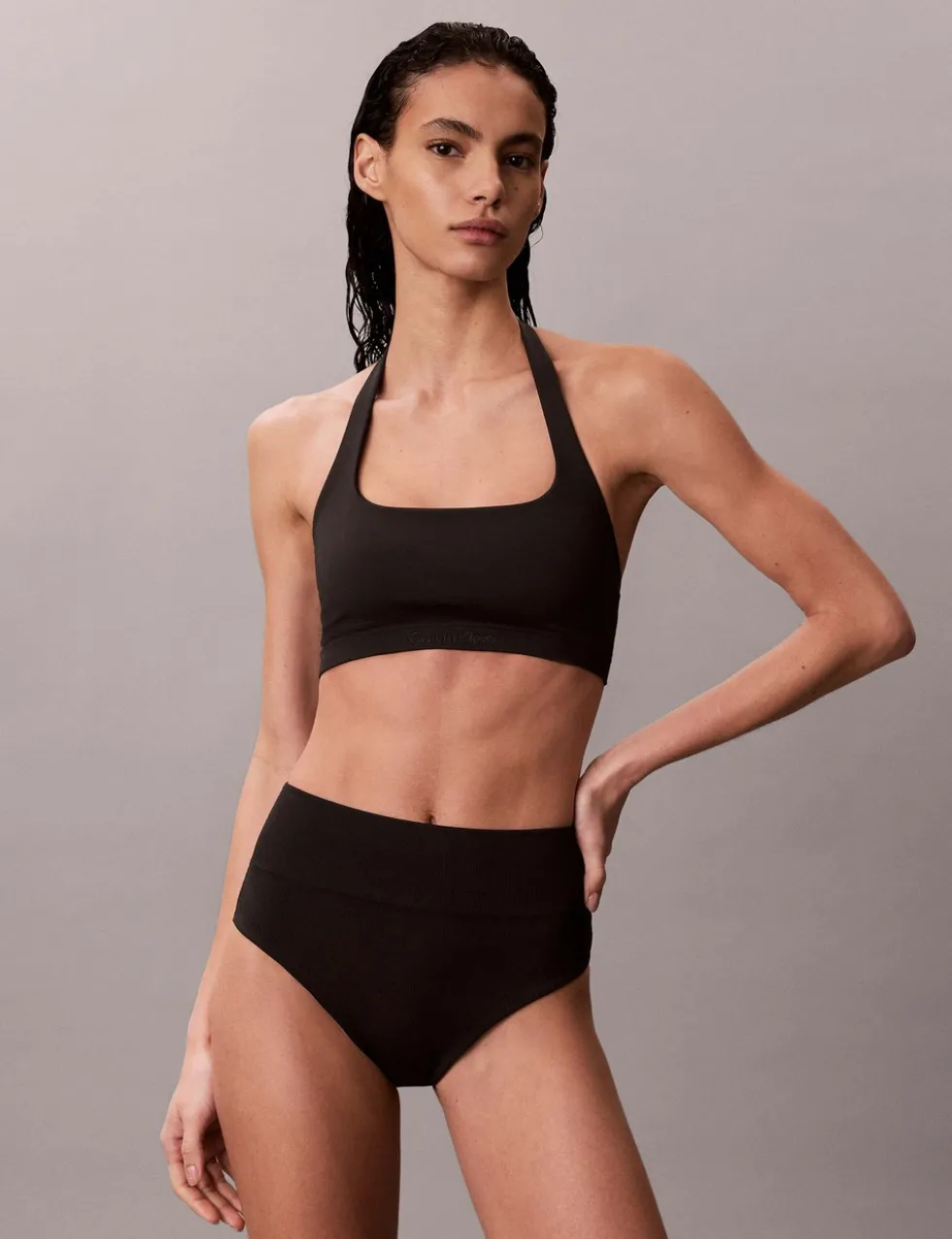 Shaping Square Neck Halterneck Bikini Top