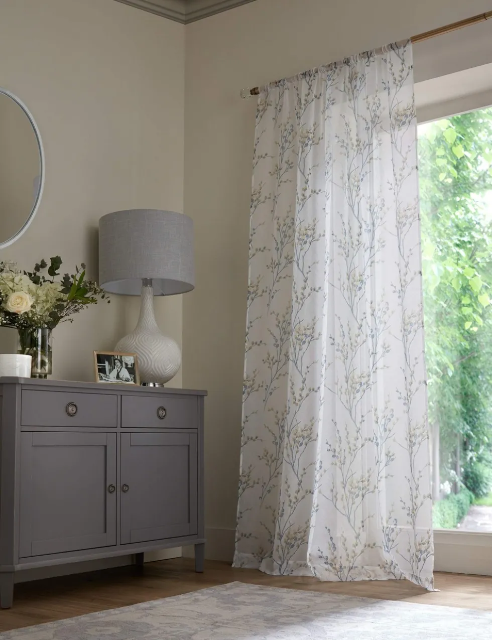 Sheer Voile Panel Slot Top Curtain