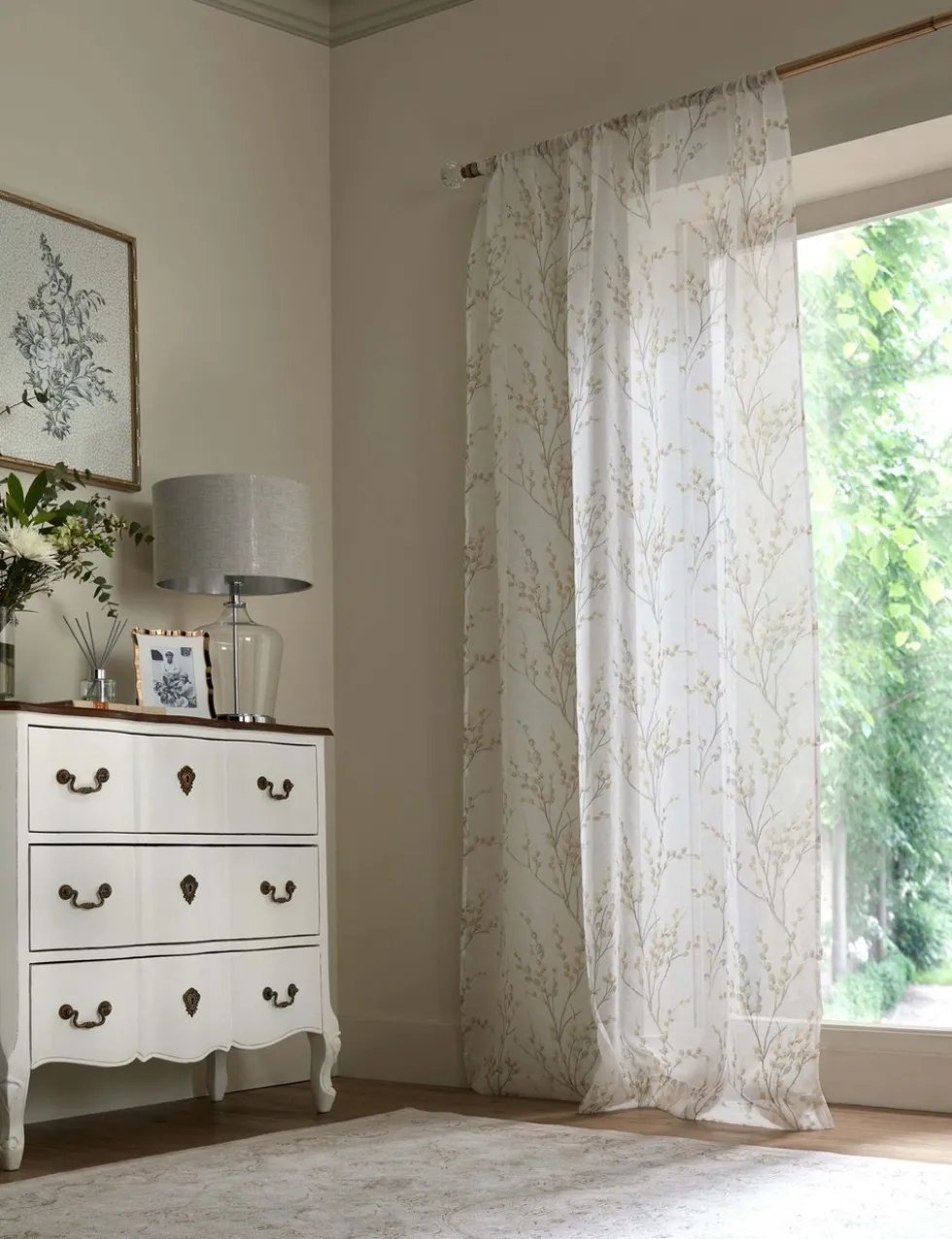 Sheer Voile Panel Slot Top Curtain