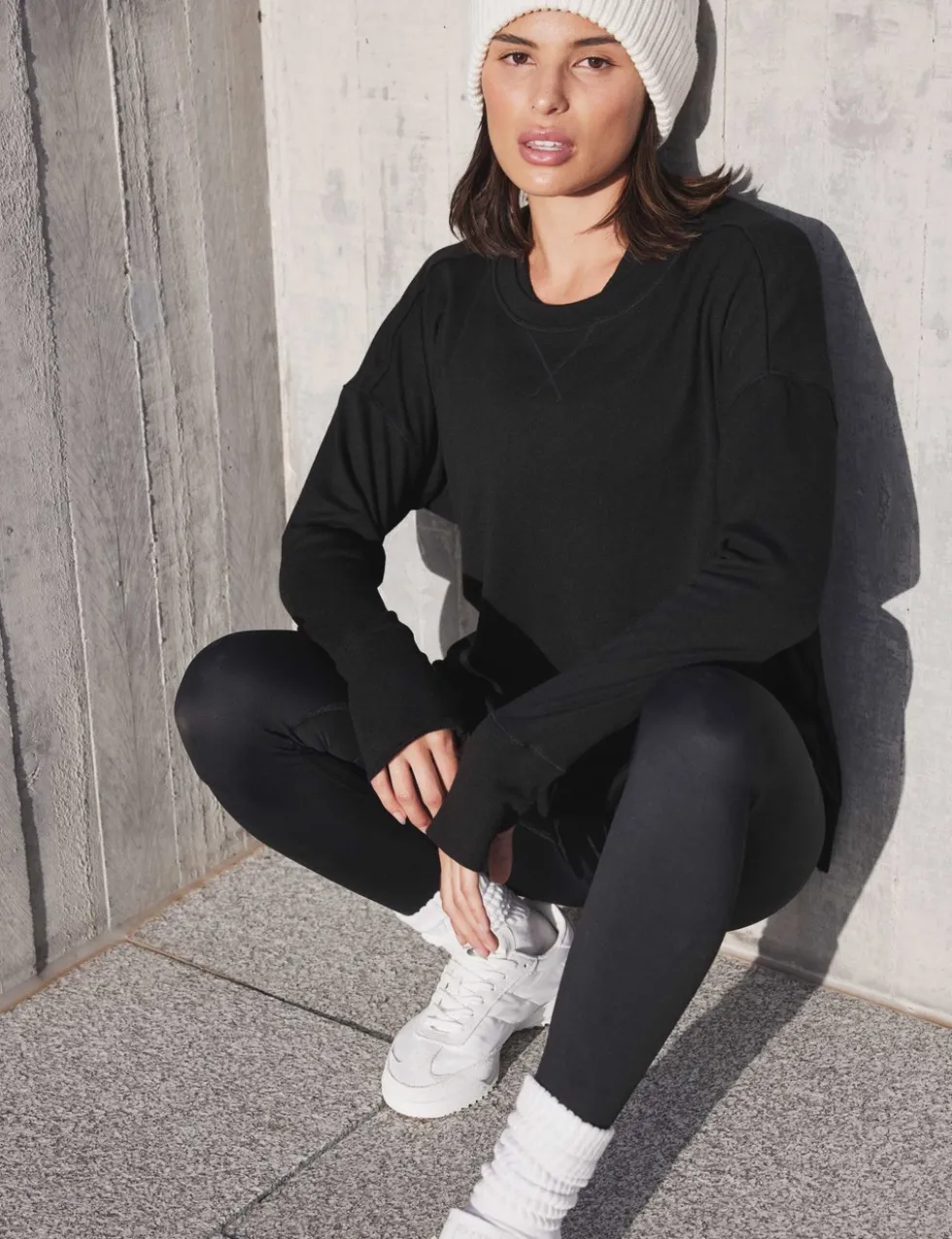 Shelby Crew Neck Step Hem Relaxed Sweat-shirt
