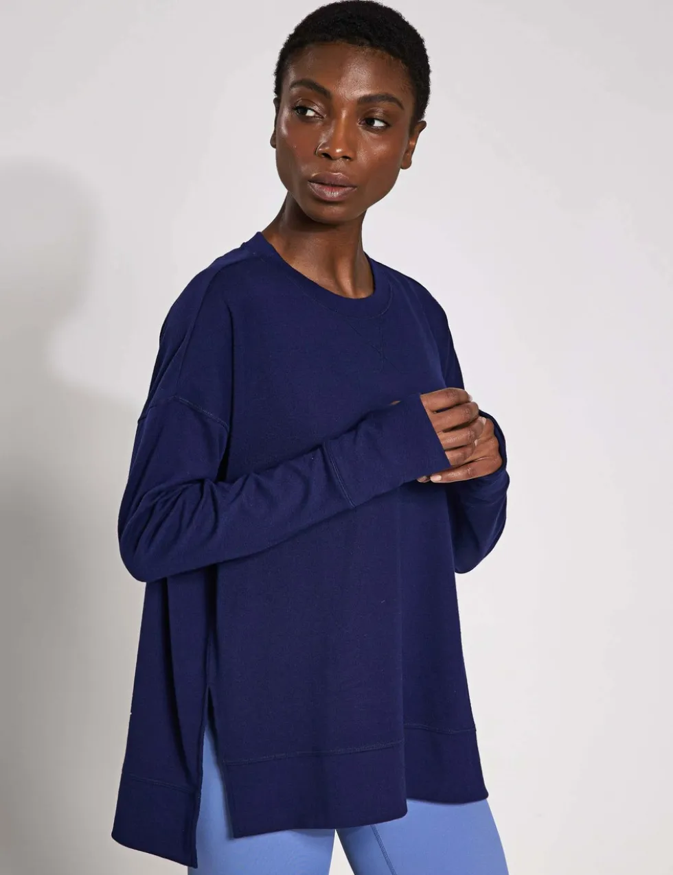 Shelby Crew Neck Step Hem Relaxed Sweat-shirt